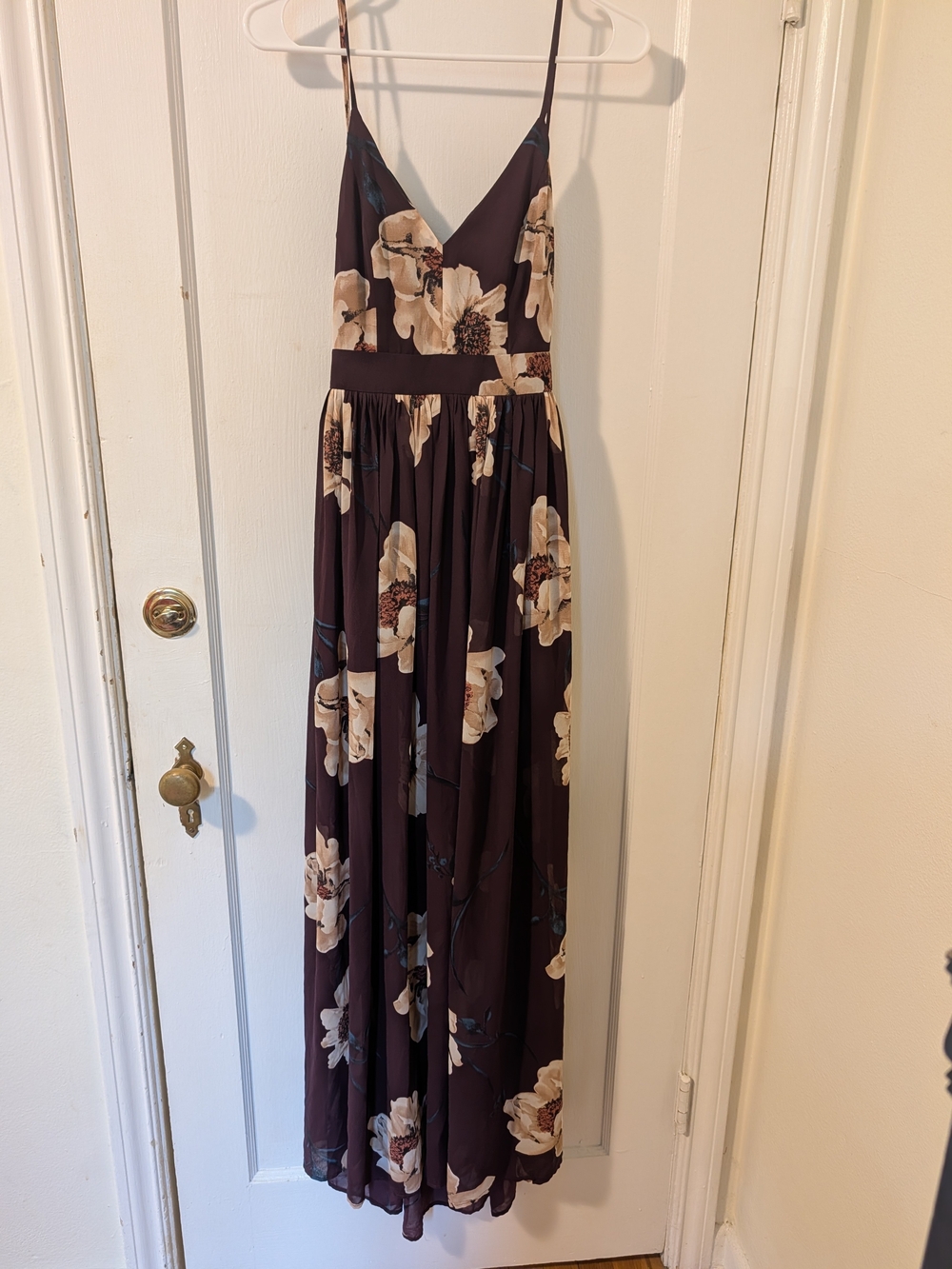 Miss Avenue Plum Floral Spaghetti-Strap Maxi Dress